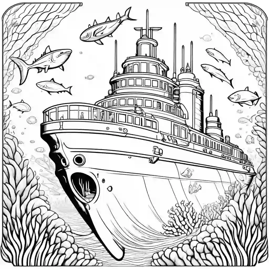 Submarine Adventure coloring pages